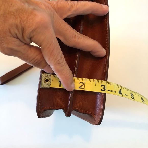 Wilson’s Vintage Buck Brown Leather Clutch Handbag Organizer Unisex Hidden Strap - Picture 8 of 17